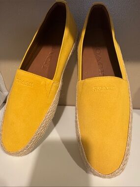 Coach Yellow Suede Espadrille Slip-Ons
